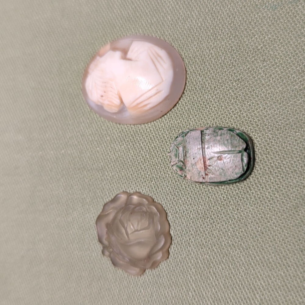Three vintage pendant charms without settings
